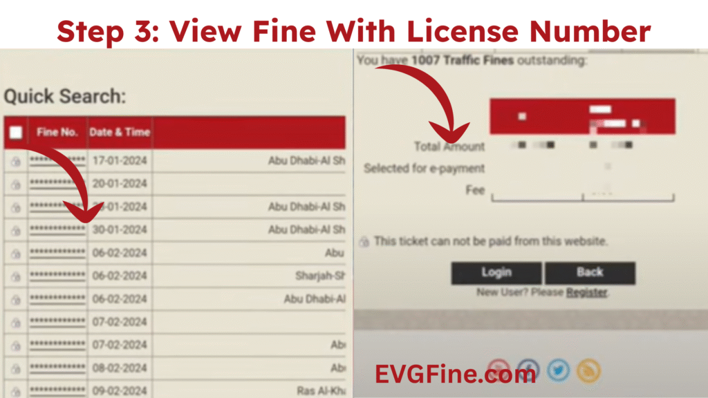 View Fine With License Number